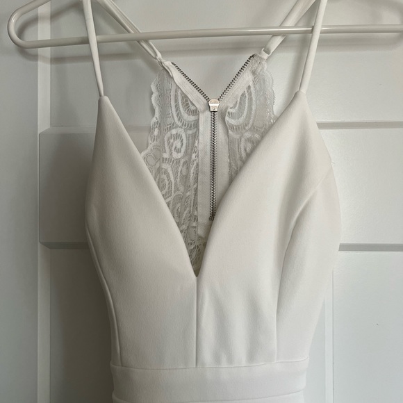 White Cut Out Back Mini Dress - Picture 2 of 4